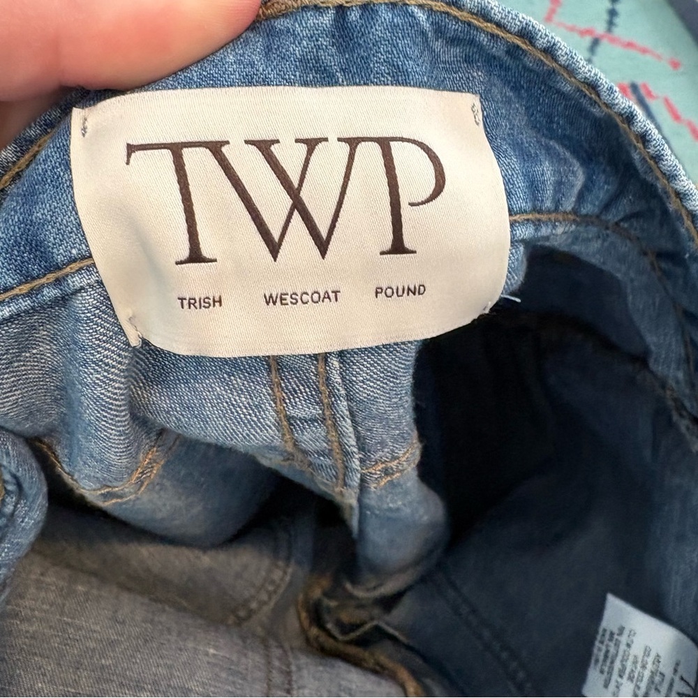 New TWP Mecox beach wide leg linen blend jeans in vintage wash - Picture 10 of 12